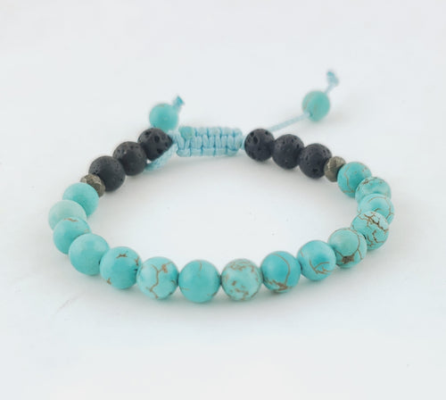 Kids's Turquoise Quartz Diffuser Lava Stone Bracelet