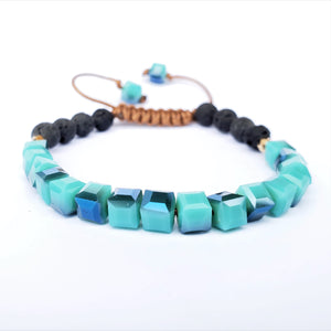 Jade Glass Adjustable Lava Stone Diffuser Bracelet