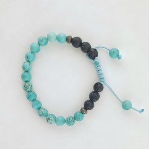 Kids's Turquoise Quartz Diffuser Lava Stone Bracelet