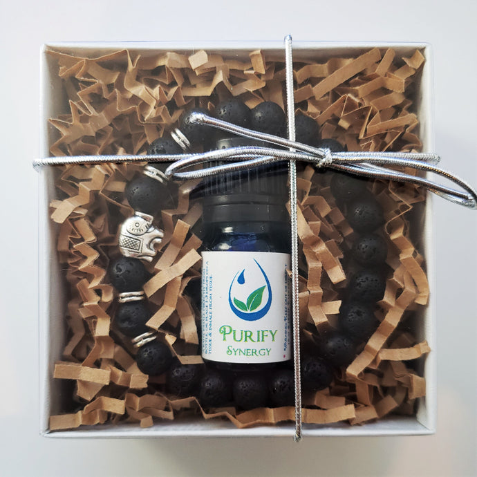 Purify/Elephant Lava Stone Bracelet Gift Box